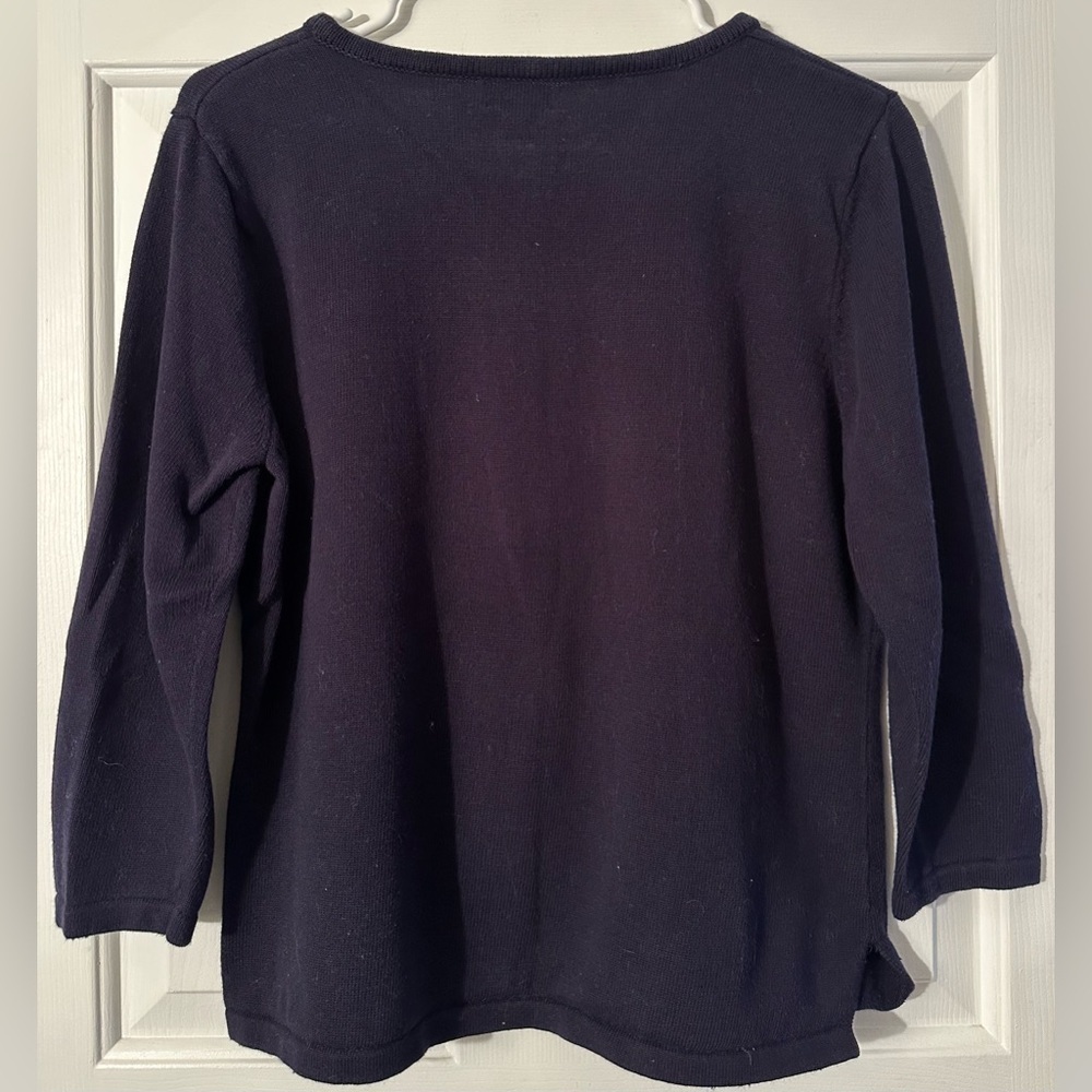 VINTAGE AMERICAN US Flag Patriotic 250th Anniversary Flag Navy Knit Sweater XL - Picture 8 of 8